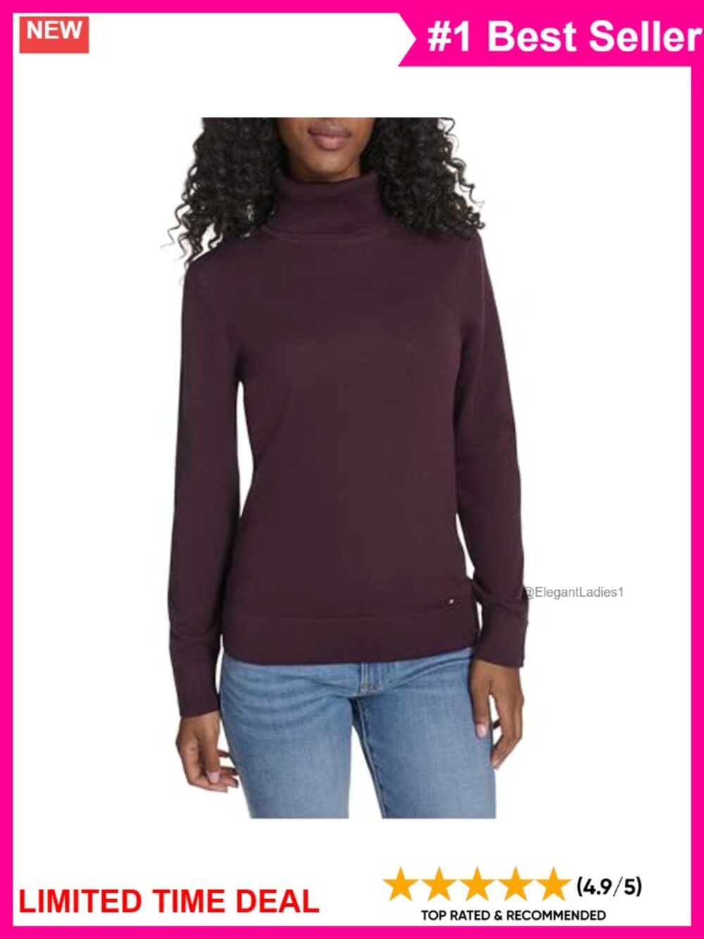 Womens Cotton Lightweight Turtleneck Long Sleeve Sweater Pullover